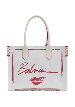 Balmain logo-print tote bag - White