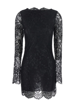Semicouture lace long-sleeve mini dress - Black
