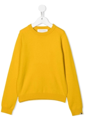 extreme cashmere ribbed-knit long-sleeved jumper - Yellow