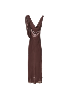 THE ANDAMANE draped tie-detail dress - Brown