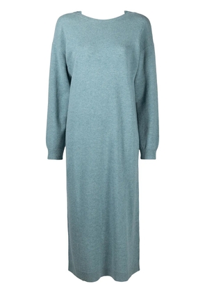 REMAIN V-back wool dress - Blue