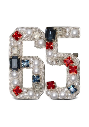 Thom Browne number-motif brooch - Silver