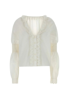 Alberta Ferretti ruffled poplin shirt - White