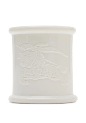 Burberry equestrian knight design small candle - White