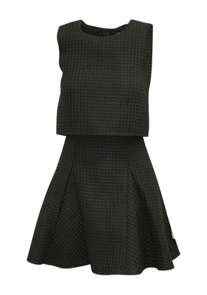 Maje waffle-knit mini dress - Black