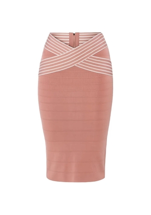Elisabetta Franchi striped-detail midi skirt - Pink