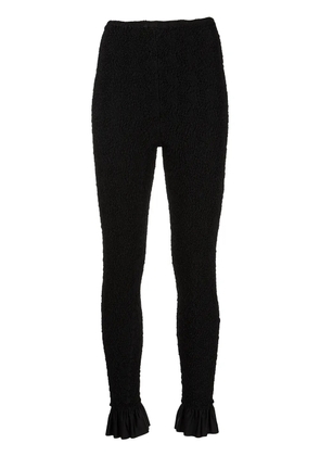 Alexander Wang ruched ruffle-trim leggings - Black