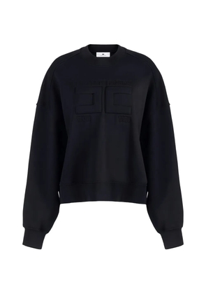 Elisabetta Franchi embossed-logo cotton sweatshirt - Black