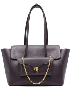 Coccinelle chain-detail leather tote bag - Purple