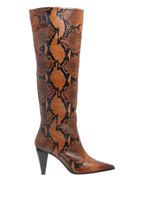 Roberto Festa Riva pointed-toe python-print boots - Brown