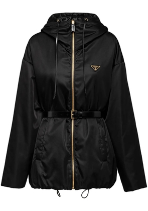 Prada Re-Nylon hooded blouson jacket - Black