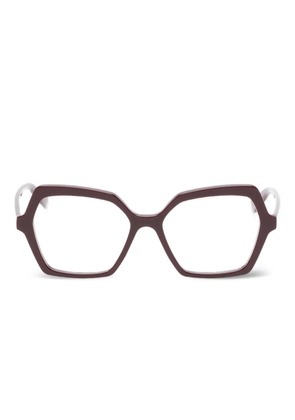Alexander McQueen Eyewear geometric frame glasses - Red