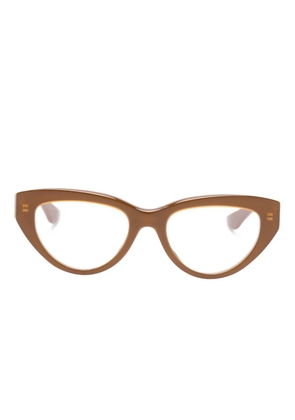 Alexander McQueen Eyewear cat-eye frame glasses - Brown