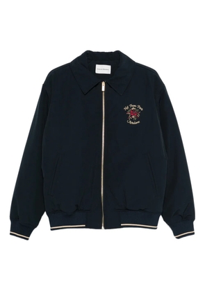 Drôle De Monsieur embroidery zip jacket - Blue