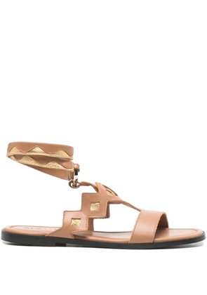 Di Gaia Jane cutout studded sandals - Brown