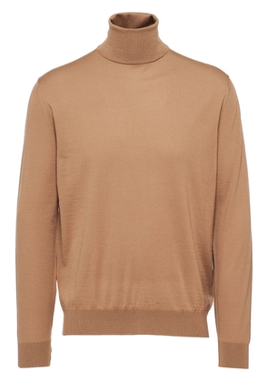 Prada virgin wool high-neck jumper - Brown
