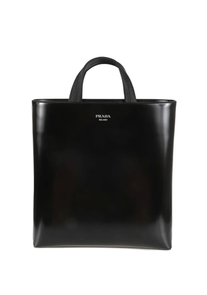 Prada handle leather tote bag - Black