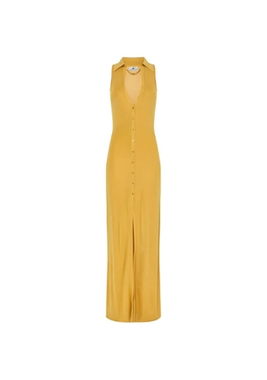 Elisabetta Franchi shirt-collar maxi dress - Yellow