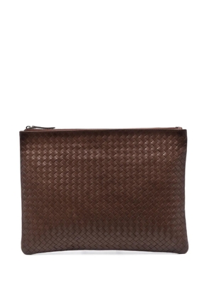 DRAGON DIFFUSION woven leather clutch bag - Brown