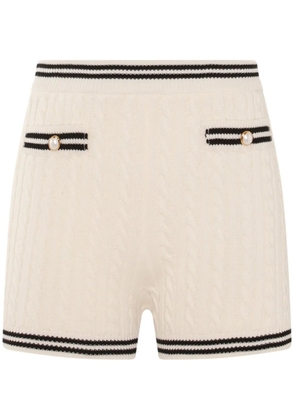Alessandra Rich cable-knit shorts - White