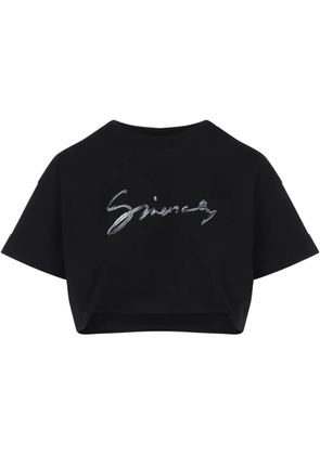 Givenchy logo-print cropped T-shirt - Black
