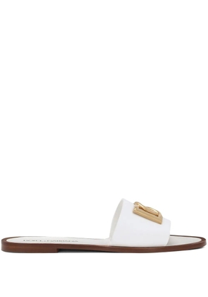 Dolce & Gabbana DG-logo leather sandals - White
