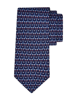Ferragamo print silk tie - Blue