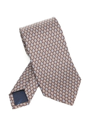 Ferragamo patterned silk tie - Brown