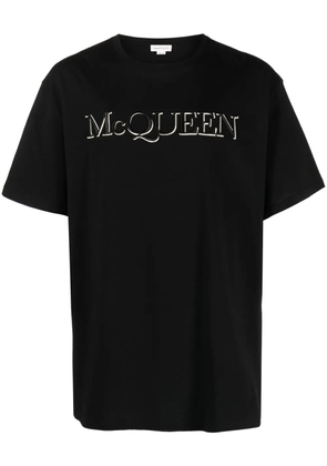 Alexander McQueen logo-embroidered T-shirt - Black