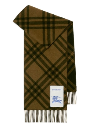 Burberry check cashmere scarf - Brown