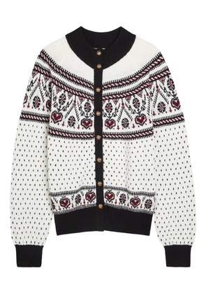 KHAITE intarsia-knit cardigan - White