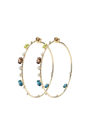 Mattia Cielo Yellow Gold Peridot Topaz Hoop Earrings