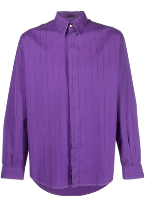 Versace Pre-Owned 1980s striped button-down shirt - Purple