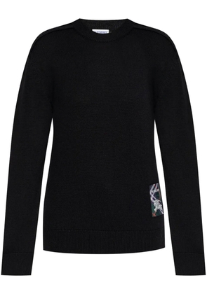 Burberry logo-appliqué wool sweater - Black