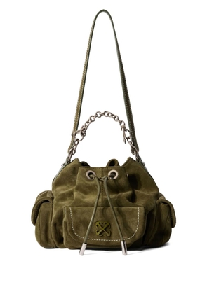 Off-White Dumbo.B chain suede bucket bag - Green