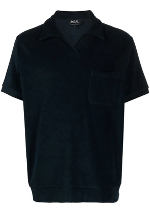 A.P.C. Agustino terry-fleece polo shirt - Blue