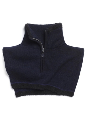 Barrie shearling zip-up collar-scarf - Blue