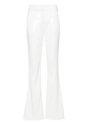 Genny sequinned flared trousers - White
