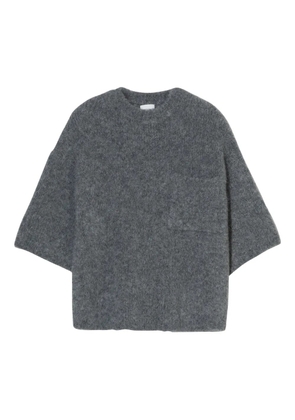 Closed short sleeve sweater - Grey