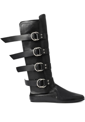 Ann Demeulemeester Siver biker knee-high boots - Black