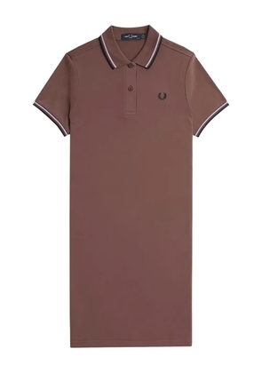 Fred Perry polo-collar mini dress - Brown