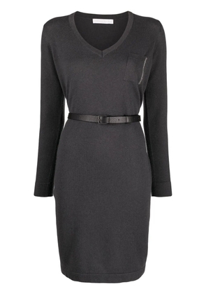 Fabiana Filippi Monili chain-trim knitted dress - Grey