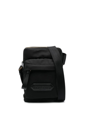 TOM FORD logo-patch zip-up messenger bag - Black