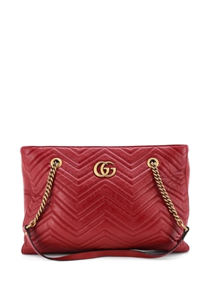 Gucci Pre-Owned GG Marmont Zip Tote Matelasse Leather Medium shoulder bag - Red