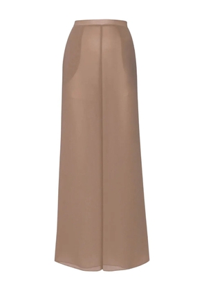 LAPOINTE Georgette pockets wide-leg trousers - Brown