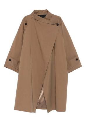 Eleh asymmetric single-breasted coat - Brown