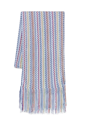 Missoni zigzag-woven scarf - Blue