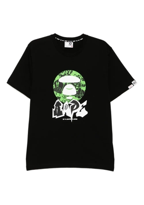AAPE BY *A BATHING APE® moonface logo T-shirt - Black