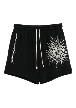 HELLSTAR graphic-print cotton shorts - Black