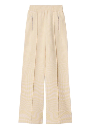 Burberry houndstooth-jacquard wool-blend trousers - Neutrals